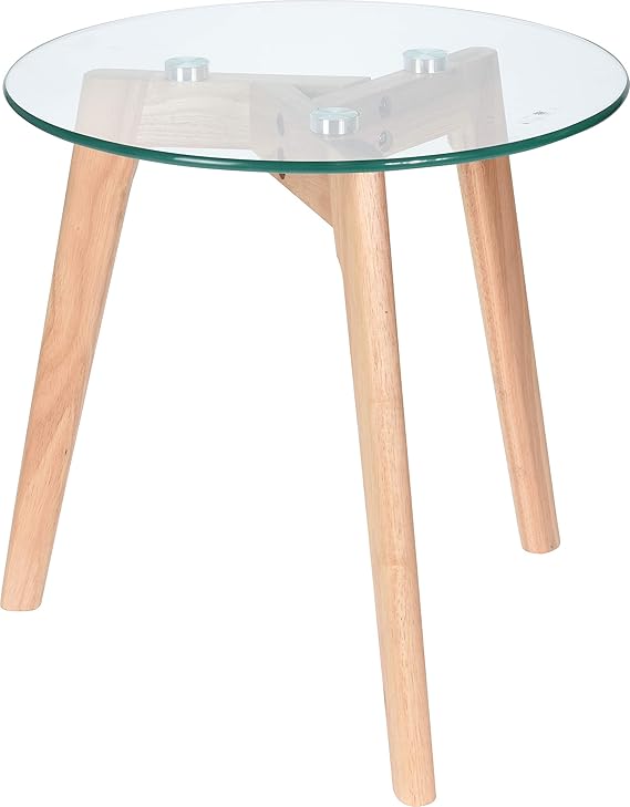 Koop Homewares 40cm Round Glass Coffee Table Side Table 40cm Height
