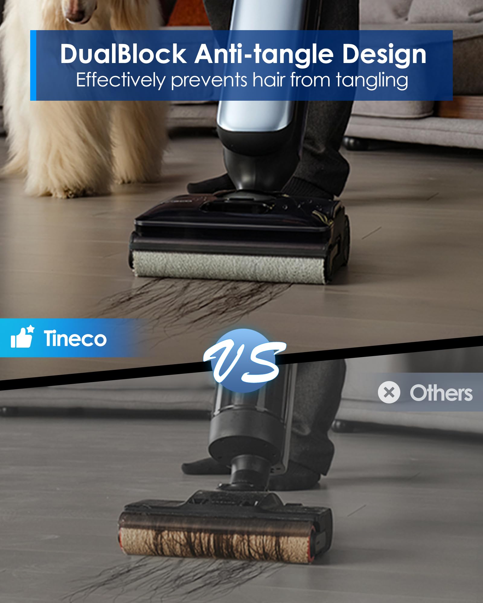 Tineco Floor One S9 Artist Pro Aspiradora en seco y húmedo, succión de 22 kPa, SmoothDrive de 360°, diseño antienredos, secado rápido a 185°F, tiempo de ejecución de 75 minutos, limpieza de doble borde, posición plana de 180°