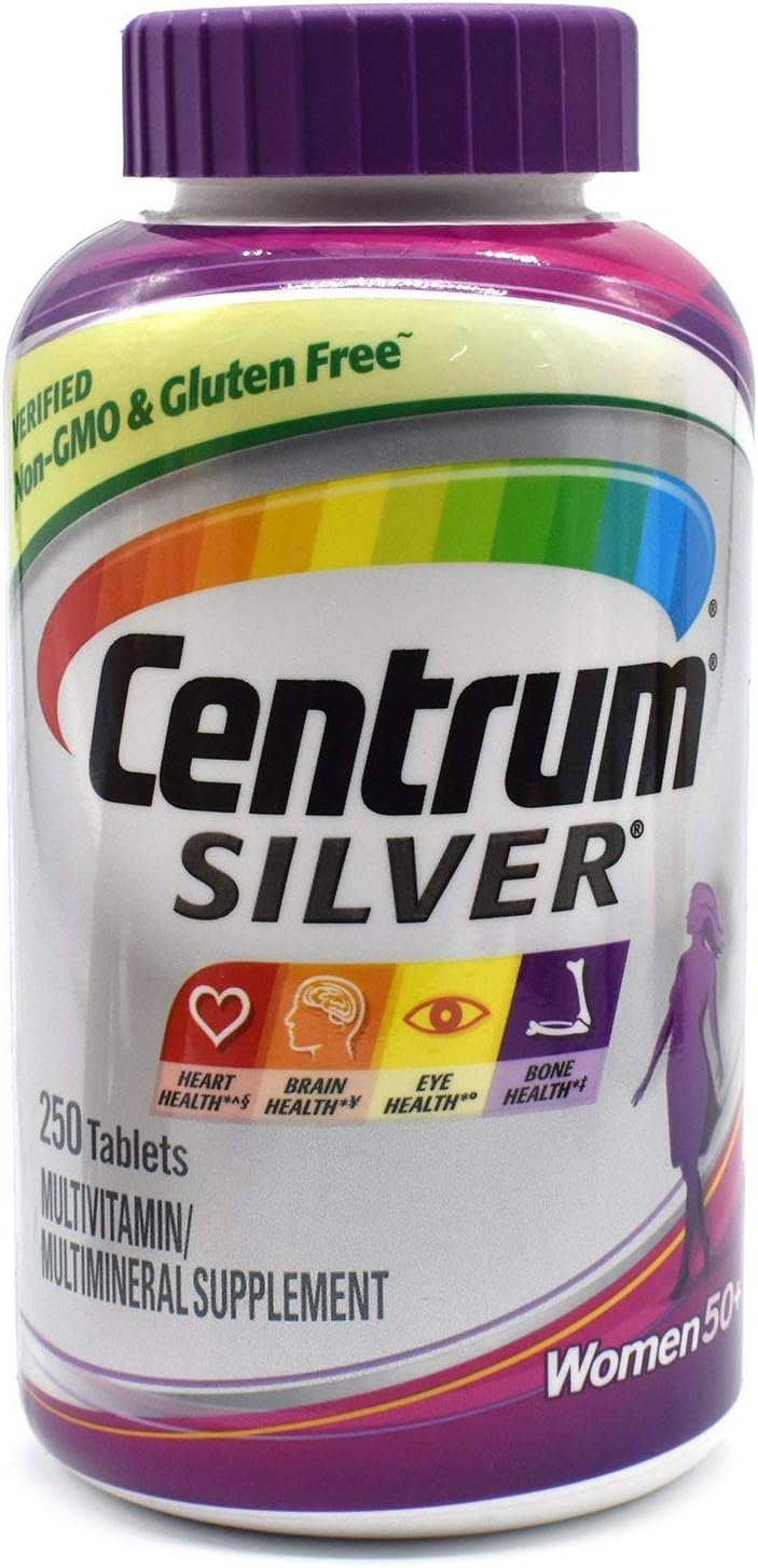 Centrum Silver Womens 50+ Multivitamin Tablet Vitamin D3 1 Bottle 250ct …