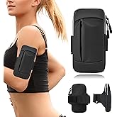 Phone Holder for Running, Running Phone Holder Armband, Adjustable Arm Band for Phone for Running, Waterproof Jogging Phone Arm Bands for Men Women, iPhone Running Armband Cell Phone Pouch (Black)