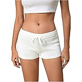 MakeMeChic Women's Mini Micro Shorts Y2k Booty Shorts Sleep Pajama Bottoms