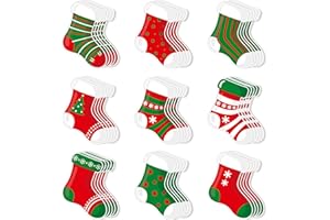 Konsait Christmas Stocking Cutouts, 45Pcs Paper Stockings Christmas Bulletin Board Cutouts for Classroom Office Home Wall Door Window Blackboard