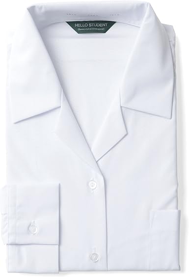 Amazon Co Jp 女子 開襟ブラウス 長袖 白 学生ブラウス 女子ブラウス 学生シャツ 学生ｙシャツ 女子用 スクールブラウス スクールシャツ 開襟シャツ ファッション