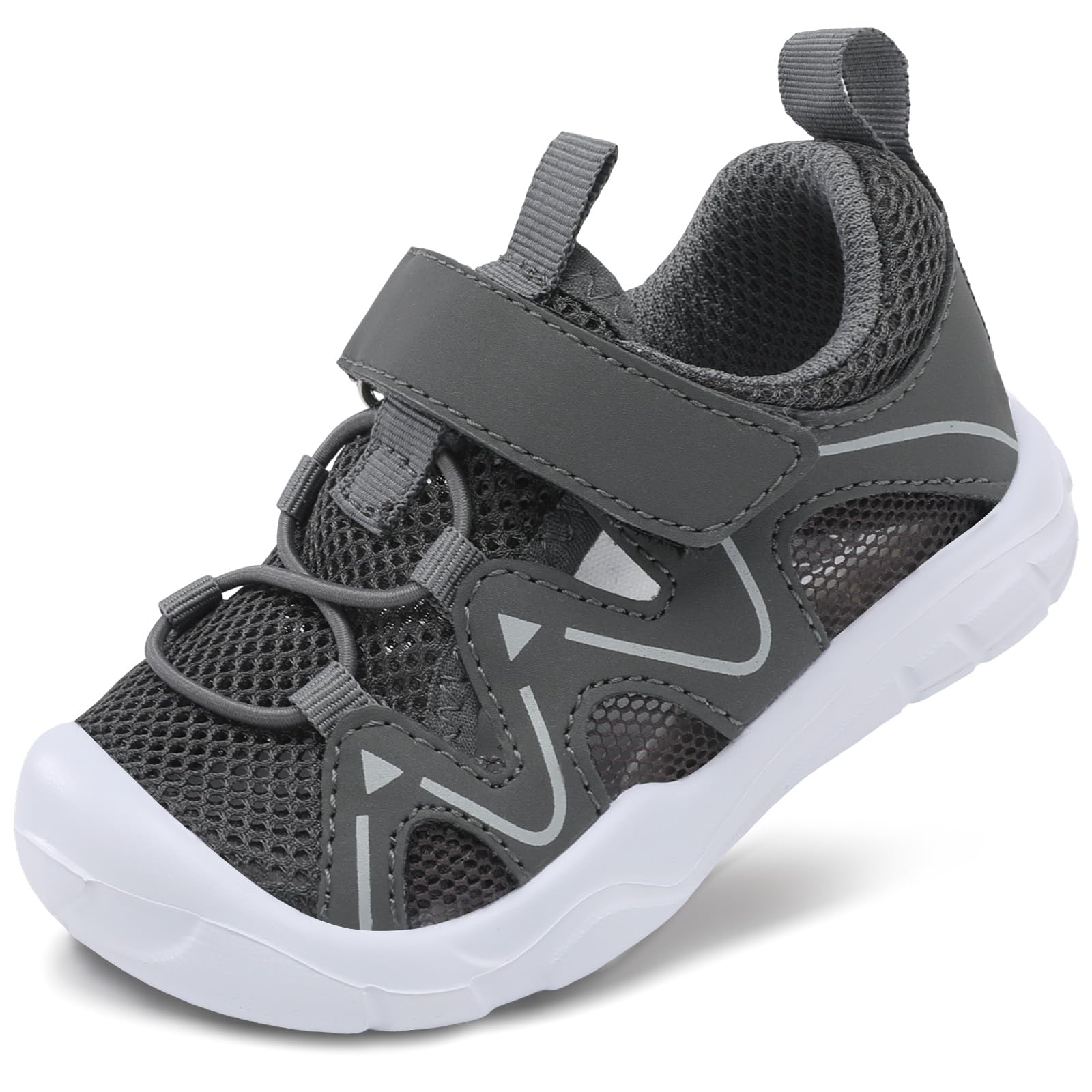 Photo 1 of 21. FEETCITY Toddler Slip On Shoes Boys Girls Walking Shoes Kids Casua Sneaker Running/Walking Shoes Grey