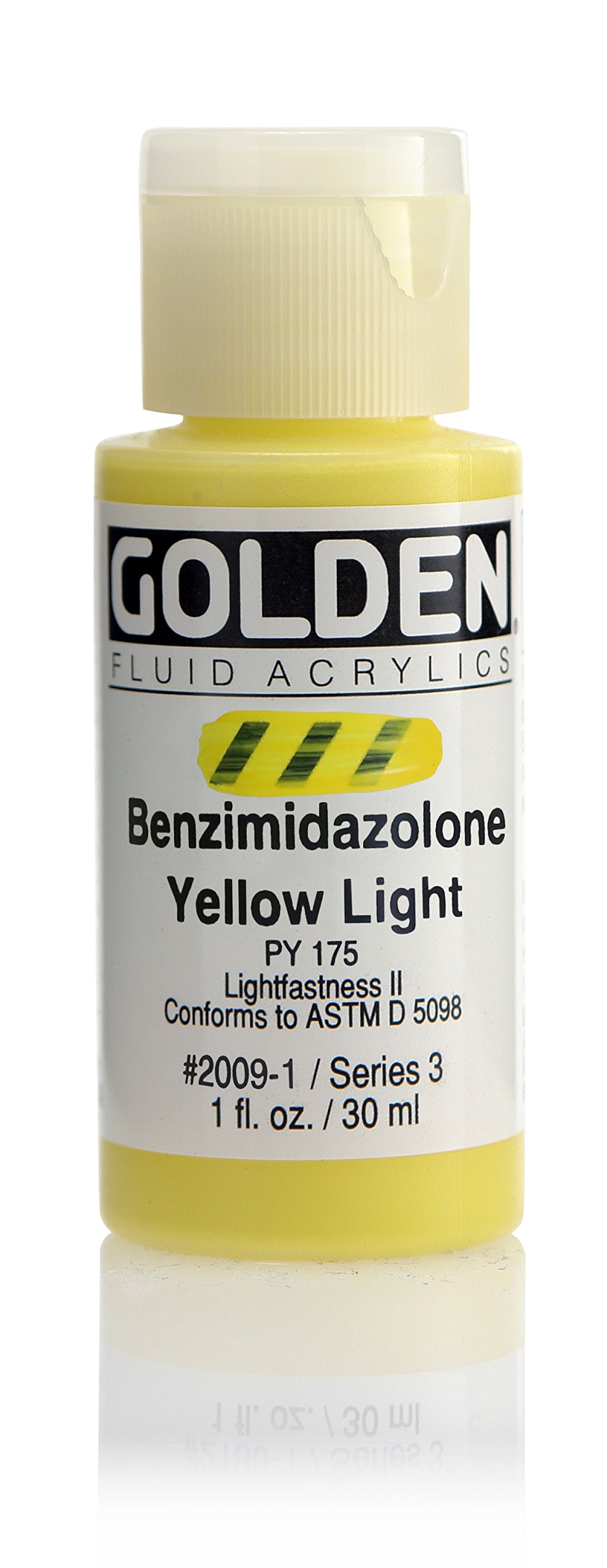 Golden Fluid Acrylic, 1 Ounce Bottle, Benzimidazolone Yellow Light (2009-1)