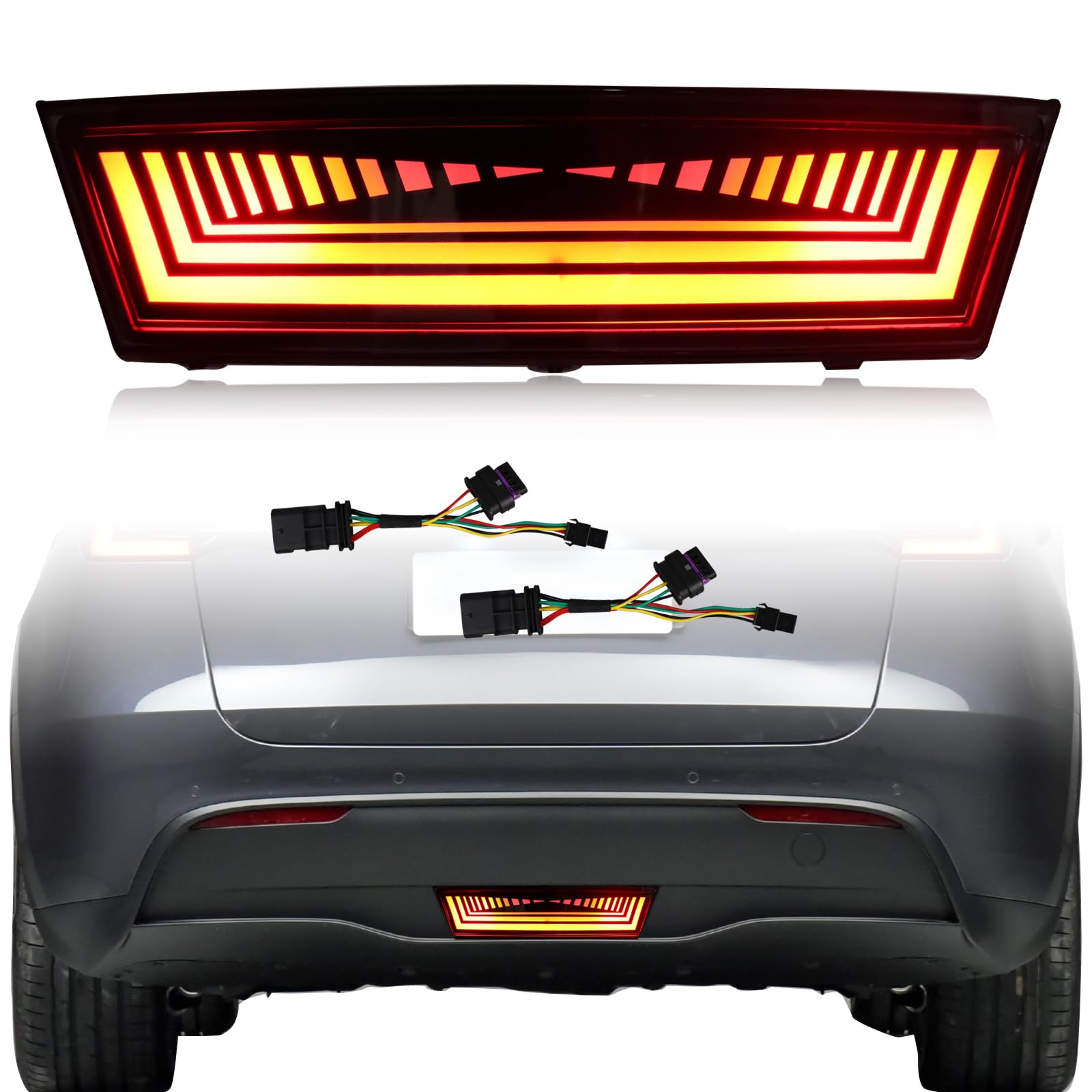 PGTOPONE Smoked LED Rear Bumper Reflectors Fog