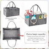 Yueshop Grey Felt Baby Diaper Caddy Nursery Storage Wipes Bag Nappy Organizer view 4