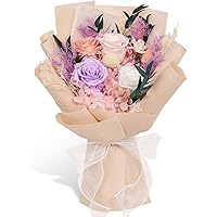 Rosaura Preserved Flowers Bouquets, Natural Real Roses for Delivery Prime, Forever Roses Bouquets Valentine's Day, Mother's D