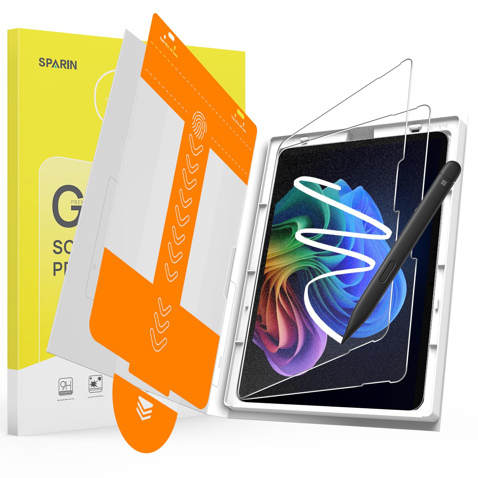 Photo 1 of SPARIN Paper Glass Screen Protector for Microsoft Surface Pro 12 Inch 2025 Released, 2 Pack Tempered Glass with Easy Alignment Tool, Matte Anti-Glare, Write Like on Paper, Surface Pen Support