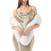 LA CARRIE Women's Faux Fur Collar Scarf Wrap Winter Neck Warmer Collar Ladies White Scarf