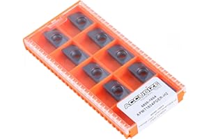 Accusize Industrial Tools APMT1604PDER-H2 PVD Coated Carbide Inserts for Machining Stainless Steel, 10 Pc Set, 1056-1604x10