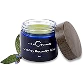 SSF Organics- Multi Purpose Comfrey Heal Balm with Concentrated Comfrey Oil for: Joint and Knee Support | Muscle Recovery | Bone Healing | Skin Conditions | (2 Ounce Glass Jar)