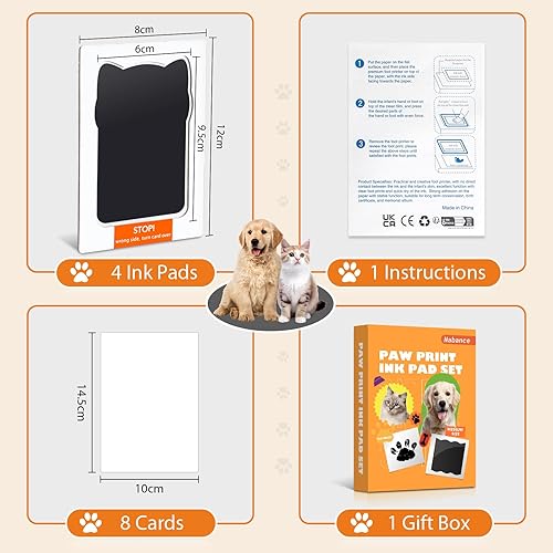 Nabance Paw Print Kit for Dog Cats, Pet Paw Print Impression Kit