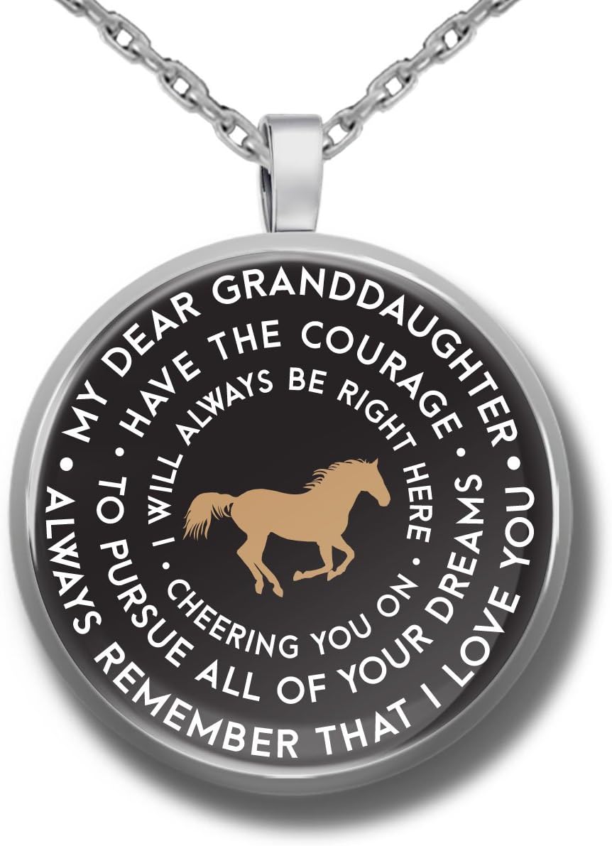 Horse Necklace For Girls - Equestrian Gift Pendant For Granddaughter - Horse Riding Themed GIfts