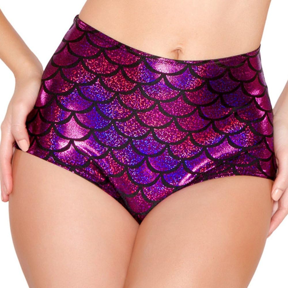 Women's High Waisted Mermaid Shorts Fish Scale Booty Bottoms