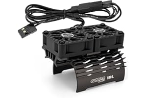 JUZUXI RC Car Dual Cooling Fans 30mm 28000 RPM Motor Heatsink with Metal Cover 3650 3660 3665 540 550 Brushless Motor Twins Heatsink for 1/10 RC Car Truck Diameter 36/ 38mm Brushless Motor (Black)