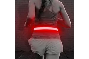 Illumifun LED Running Belt - USB Rechargeable Light Up Sash, High-Visibility Elastic Waistband Light for Running Cycling Hiking Camping Nighttime Activities