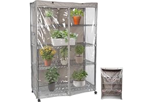 YLOVAN Storage Shelf Cover Wire Rack Shelving Dust Protective, Fits Racks 48" L x 19'' D x 72'' H Three Side See Through Panel (Cover only)