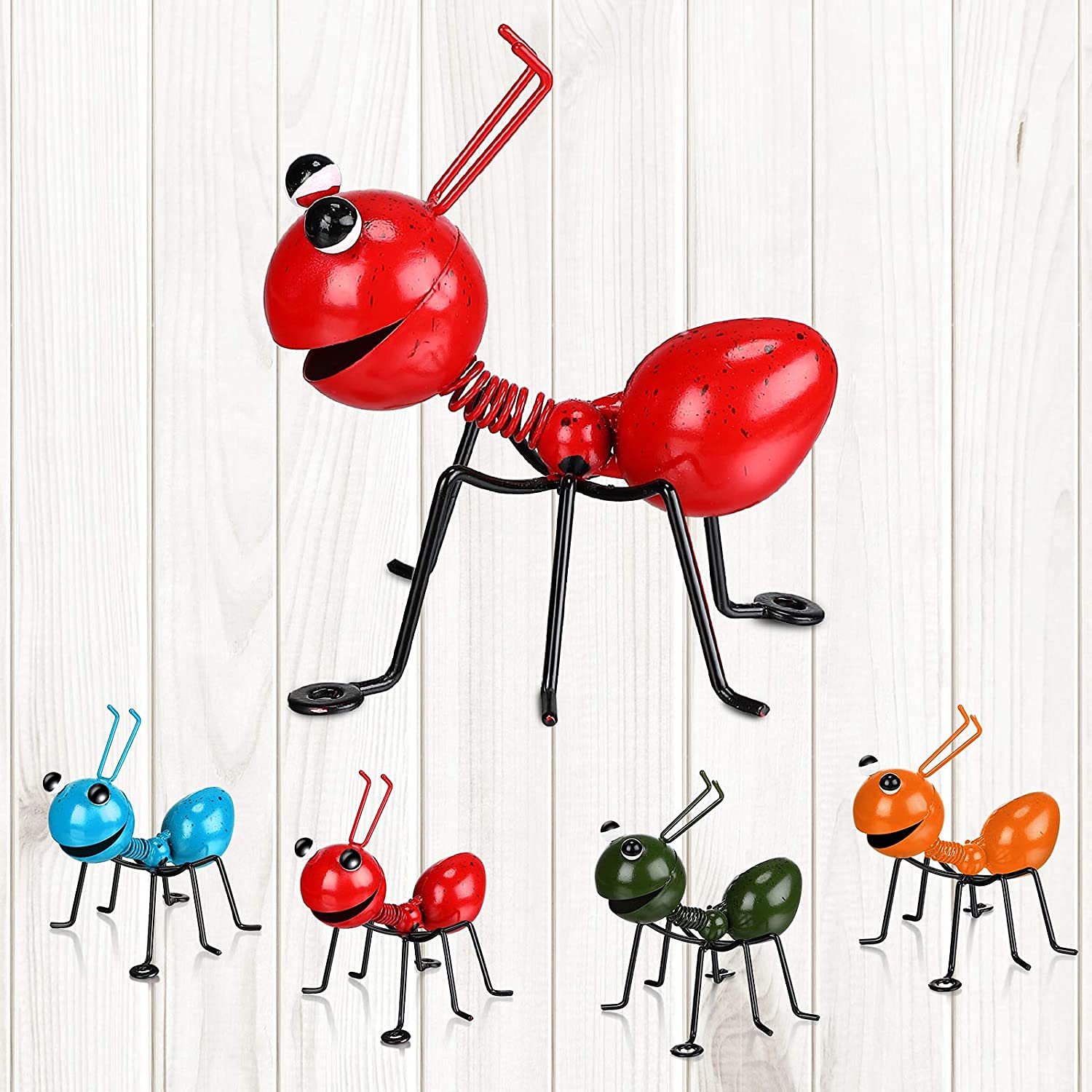 TYFG Garden Art Garden Ornaments Outdoor 4PCS - Metal Ant Wall Art Decorations for Yard Outdoor Sheds Fences(Ant)