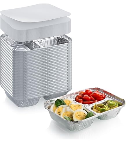 Disposable Aluminum 4 Compartment T.V Dinner Trays with Board Lid