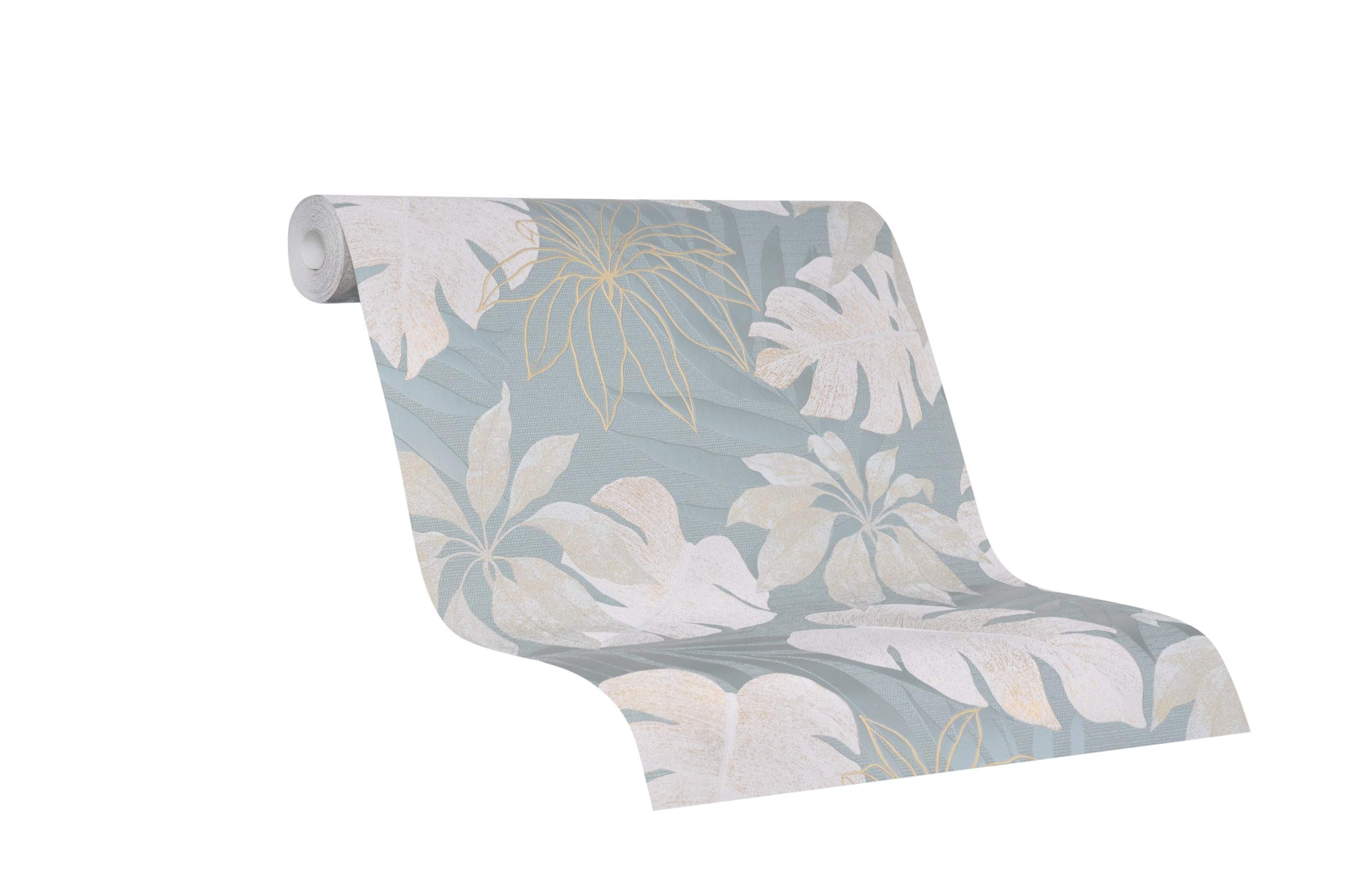 Grey Beige Wallpaper Nature Floral Leaves Plant Leaf for Bedroom Living Room or Kitchen Made in Germany 10,05 x 0,53m Avalon 31601