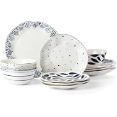 Lenox Blue Bay 12-Piece Dinnerware Set | ceramic, dishwasher safe, microwave safe | plates and bowls sets for kitchen and dining | 11 inch plate