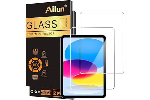 Ailun Screen Protector for iPad 11th A16 2025 [11 Inch] / 10th Generation 2022 [10.9 Inch], Tempered Glass [Face ID & Apple Pencil Compatible] Ultra Sensitive Case Friendly [2 Pack]