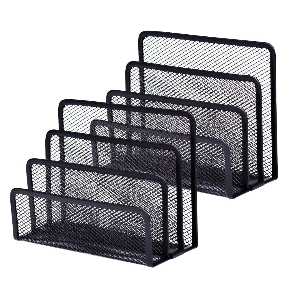 Umllpet Set of 2 Desk Organisers, Letter Box, Letter Holder, Mesh, Desk Organiser