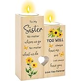 Sister Gifts from Sisters - Sunflower Sisters Birthday Gifts Ideas from Sis Candle Holder Candlestick Christmas Mothers Day Valentine's Day Easter Graduation Gift for Sister Adult Women Sis