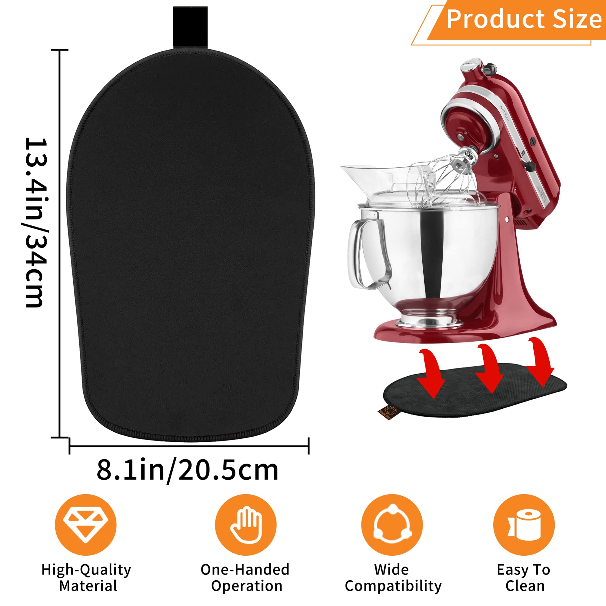 Sliding Mat for Kitchenaid Mixer, Mixer Mover Slider Mat Pad for Kitchenaid 4.5-5 Qt Tilt-Head Stand Mixer, Kitchen Appliance Slider Mat, Kitchen Aid Mixer Accessories with Black Kitchen Accessory