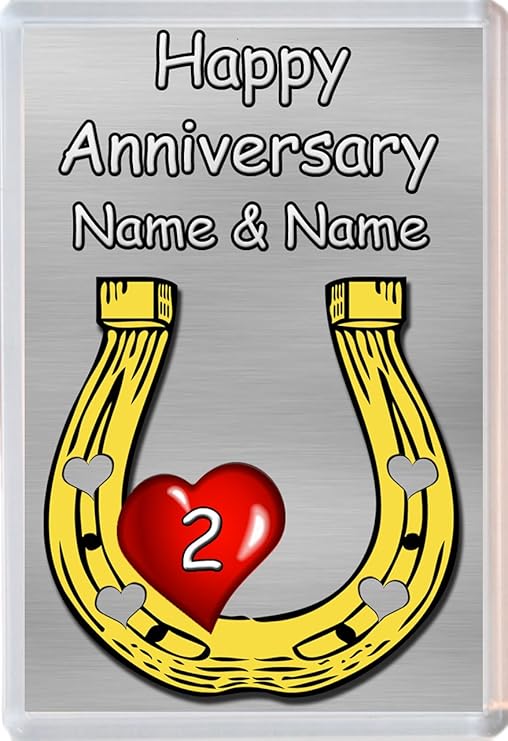 Personalizado feliz 2 nd aniversario Jumbo imán para nevera Ideal ...