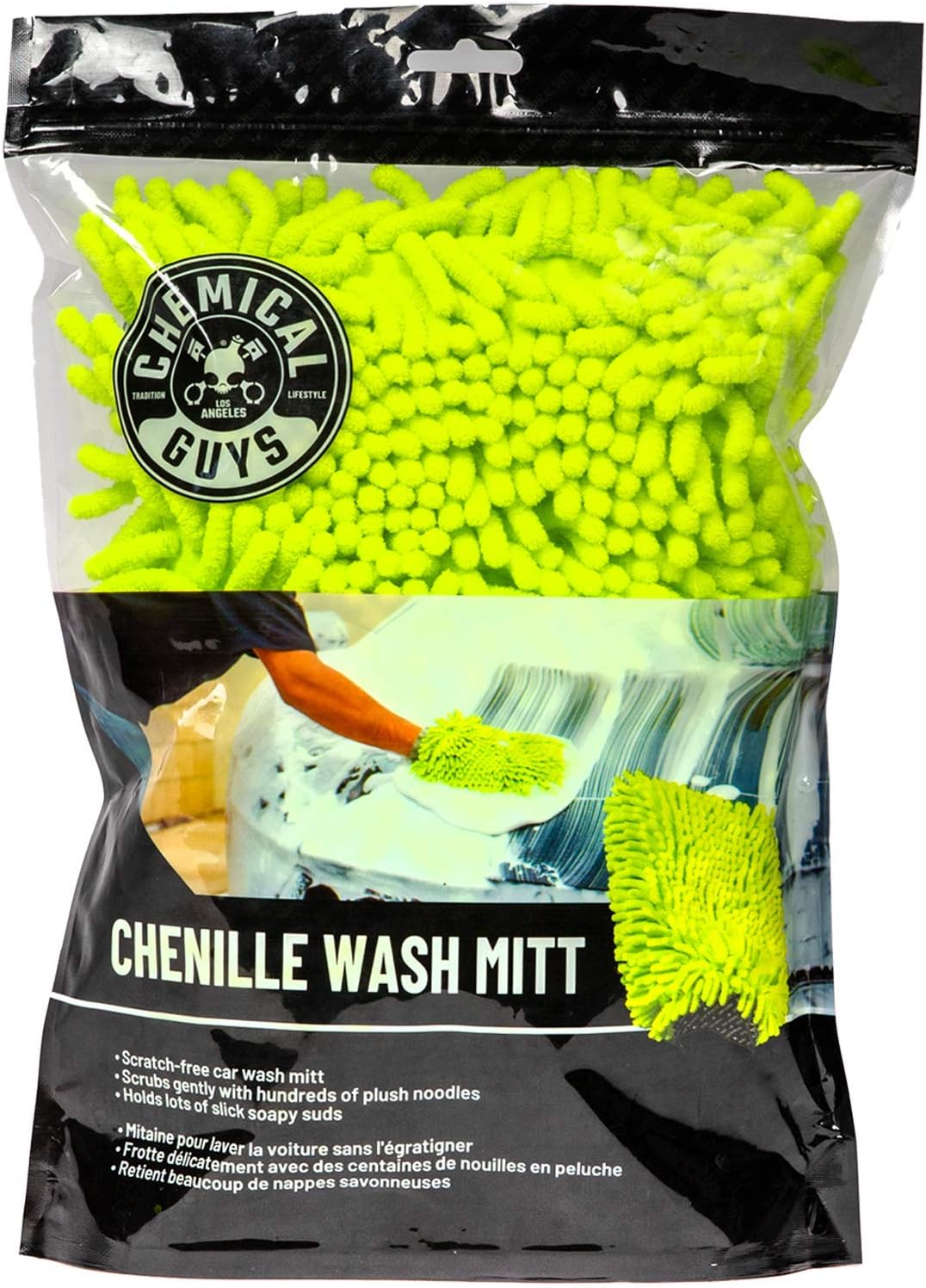 Chemical Guys Chenille Premium Scratch-Free Microfiber Wash Mitt,, MIC493, Lime Green: Automotive