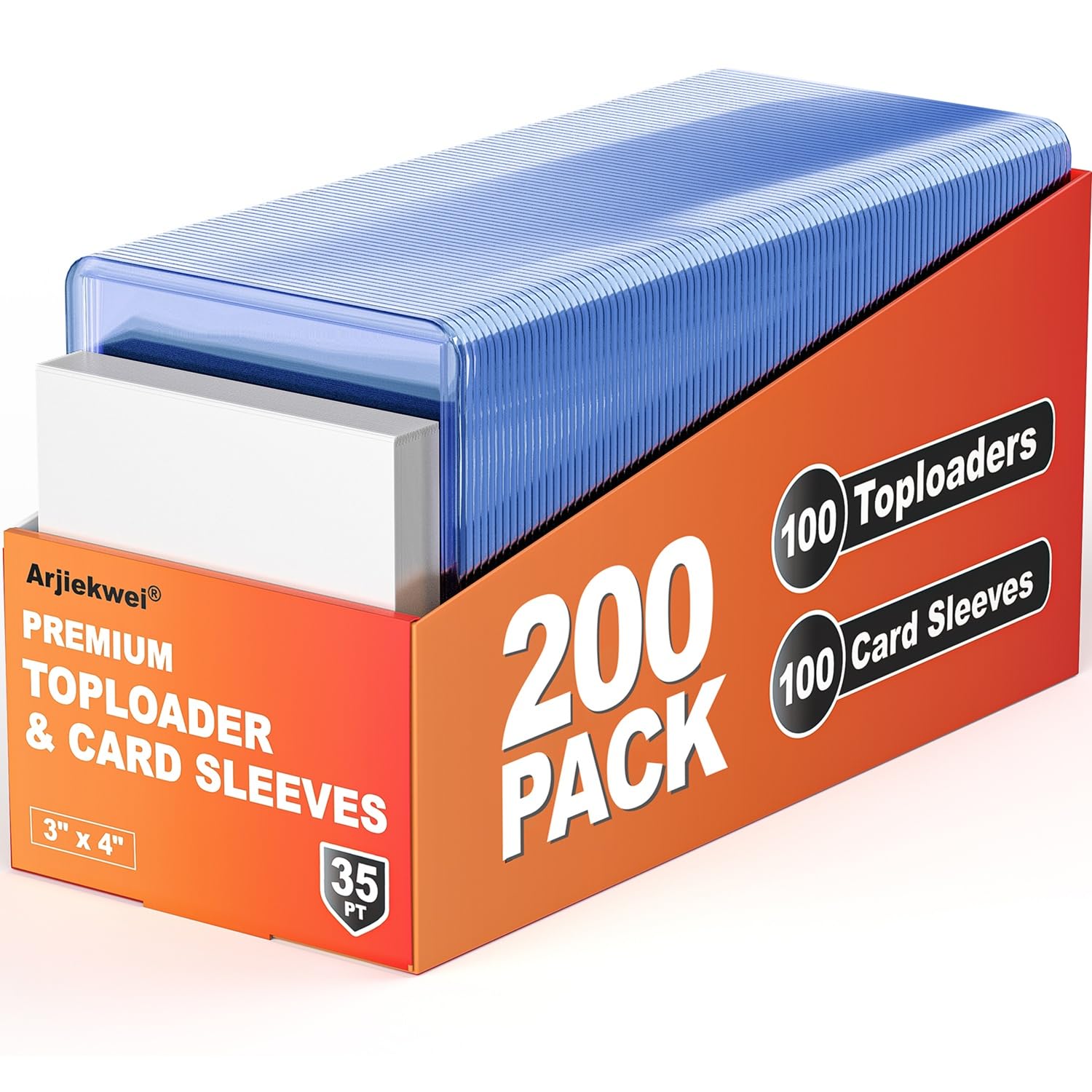 200 Card Sleeves Top Loaders for Cards, Arjiekwei 3