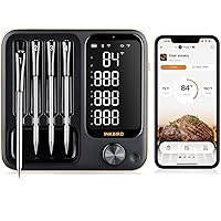 INKBIRD Truly Wireless Meat Thermometer with 4 Probes,Bluetooth Meat Thermometer with Backlit LCD Screen,WiFi Smart Food Ther