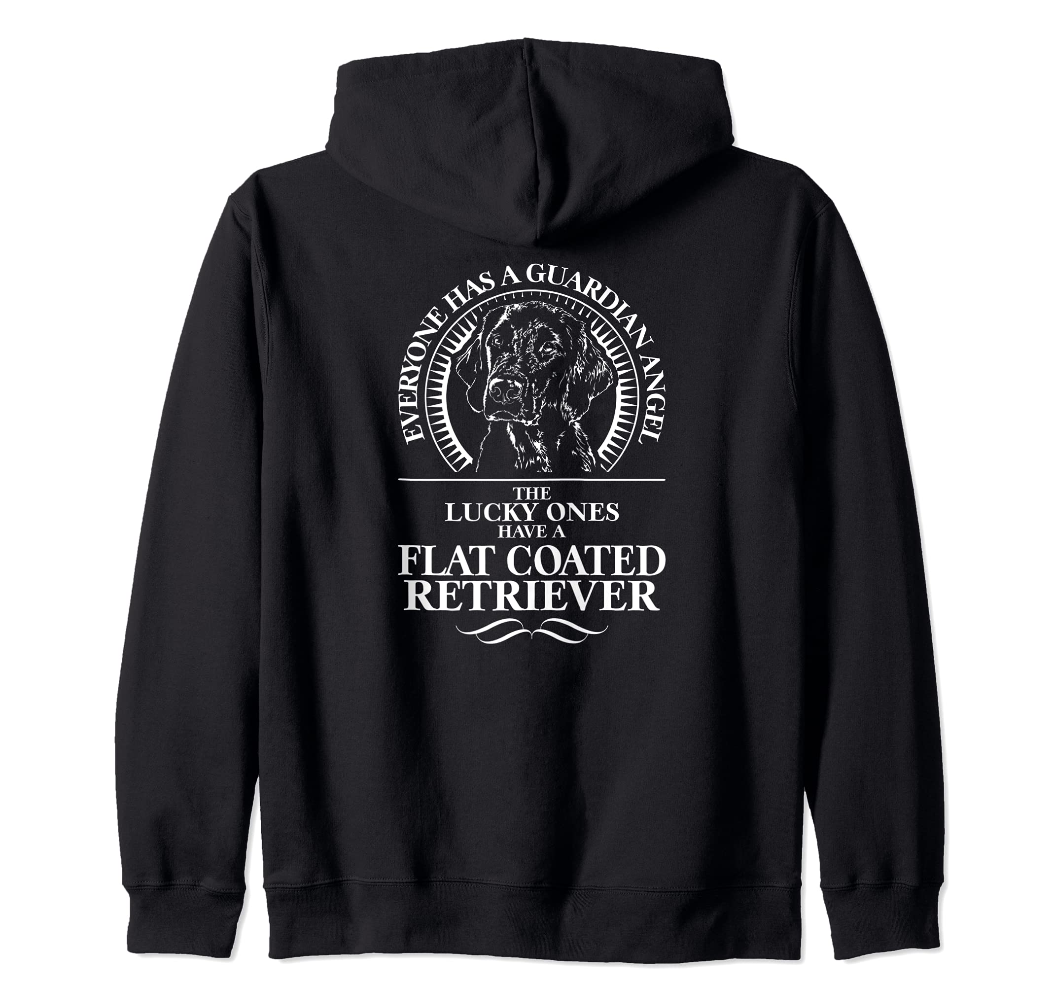 Proud Flat Coated Retriever Guardian Angel dog saying Zip Hoodie
