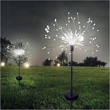 Amazon Co Jp 90 1 150ledソーラーライト屋外芝生グローブタンポポ防水フラッシュストリングライト芝生花火ランプガーデンクリスマスの装飾 Emitting Color White Wattage 1 Led Lights ホーム キッチン