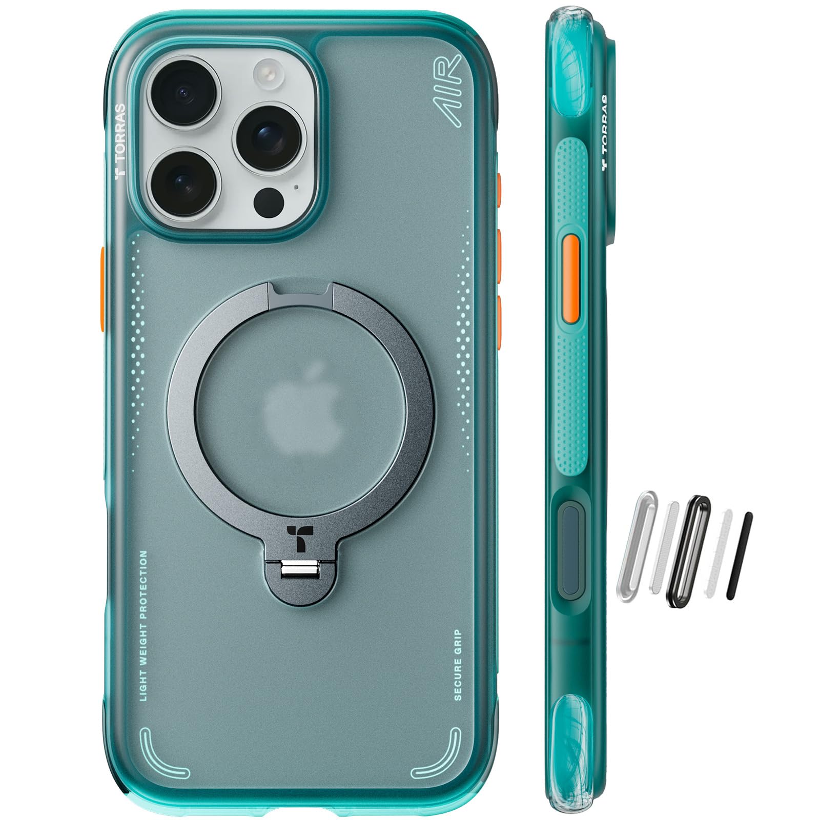 Photo 1 of TORRAS Ostand Q3 Air for iPhone 16 Pro Max Case with 360 Magnetic Stand, Fit for MagSafe, Military Grade Drop Tested, Camera Control Button, Shockproof Phone Case for iPhone 16 Pro Max 6.9", Blue