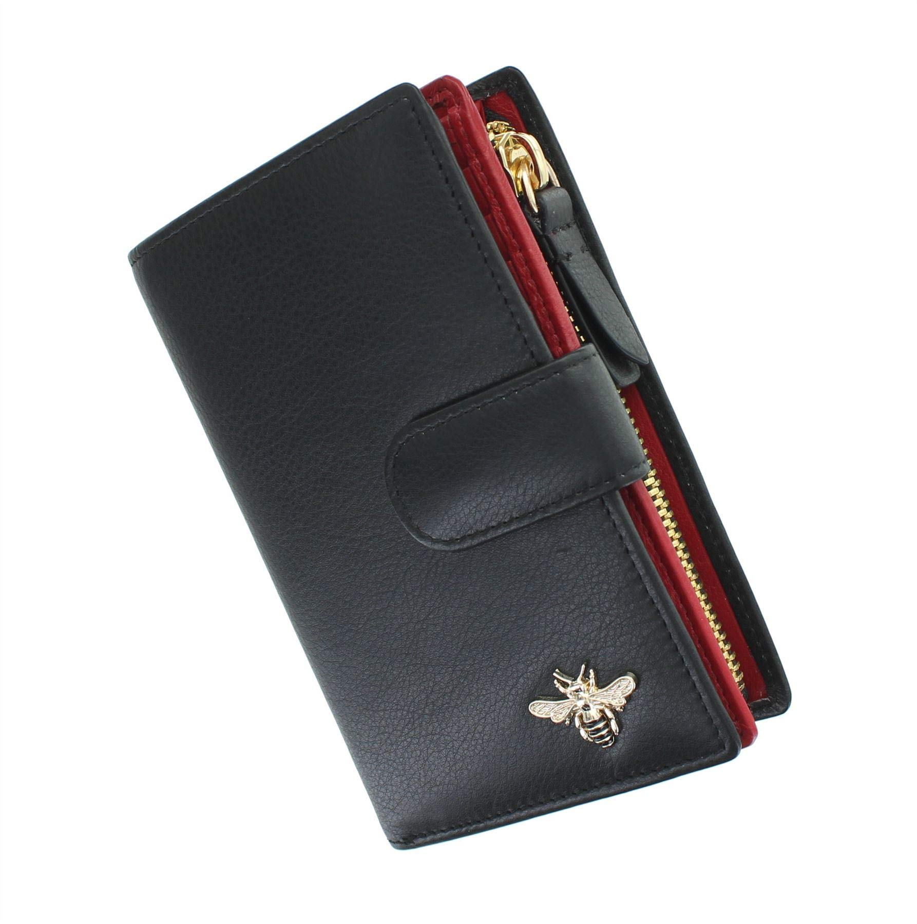 Mala Mason Collection Leather Purse with RFID Protection 3471_27 Black/Red