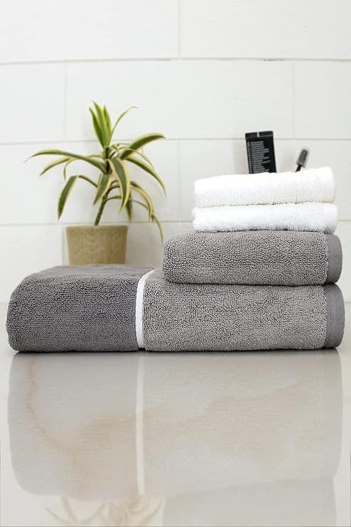 white grey towels