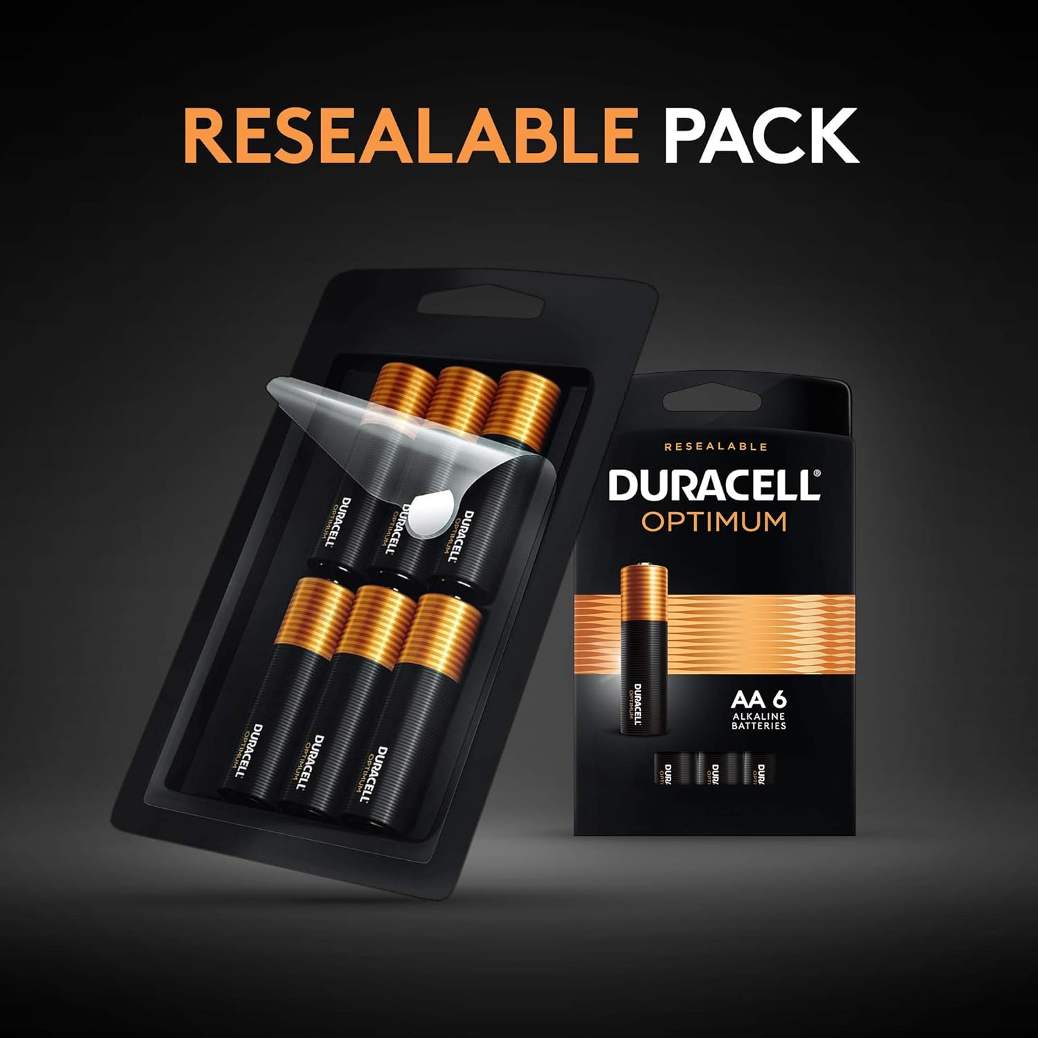 Duracell Optimum AA Alkaline Batteries | Long Lasting 1.5V Double A Battery | Resealable Package for Storage | 12 Count: Health & Personal Care