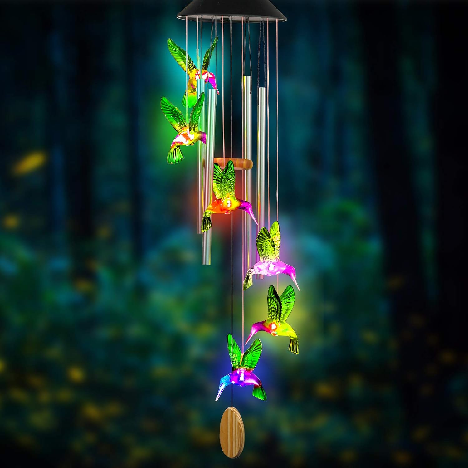 DesGully Wind Chimes, Hummingbird Solar Wind Chimes for Outside, Aluminum Tubes Memorial Wind Bell for Garden/Patio Decor Thanksgiving Gifts for Mom, Wife, Grandma Neighbors(25 Inch Deep Tone) : Garden & Outdoor