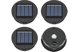 ELUTENG Solar Light Replacement Top 4 Pack (Top Size 3.15 inch, Bottom Size 2.83 inch) LED Solar Lantern Light Lids Outdoor Waterproof Replacement Solar Light Tops Warm White LED