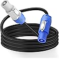 MEIRIYFA PowerCon Cable Power Extension Cord Professional AC 16AWG 3 PIN Male to Male Blue in to Gray Out Power Connector for LED Screen Beam Moving Head Light,Stage Light,Speaker (3.28FT)