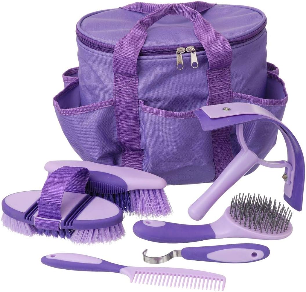 Tough 1 Horse Grooming Kit Set Great Grips Brushes Hoof Pick Sweat Scraper Grooming & Bathing