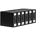 SheetCube Bed Sheet Organizers and Storage 6 Pack, Foldable Linen Closet Organizer with Window and Label, Bedding Folder Storage Box Container for Blanket, Duvet Cover Set, Bed Sheet Set - Black