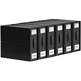 SheetCube Bed Sheet Organizers and Storage 6 Pack, Foldable Linen Closet Organizer with Window and Label, Bedding Folder Storage Box Container for Blanket, Duvet Cover Set, Bed Sheet Set - Black