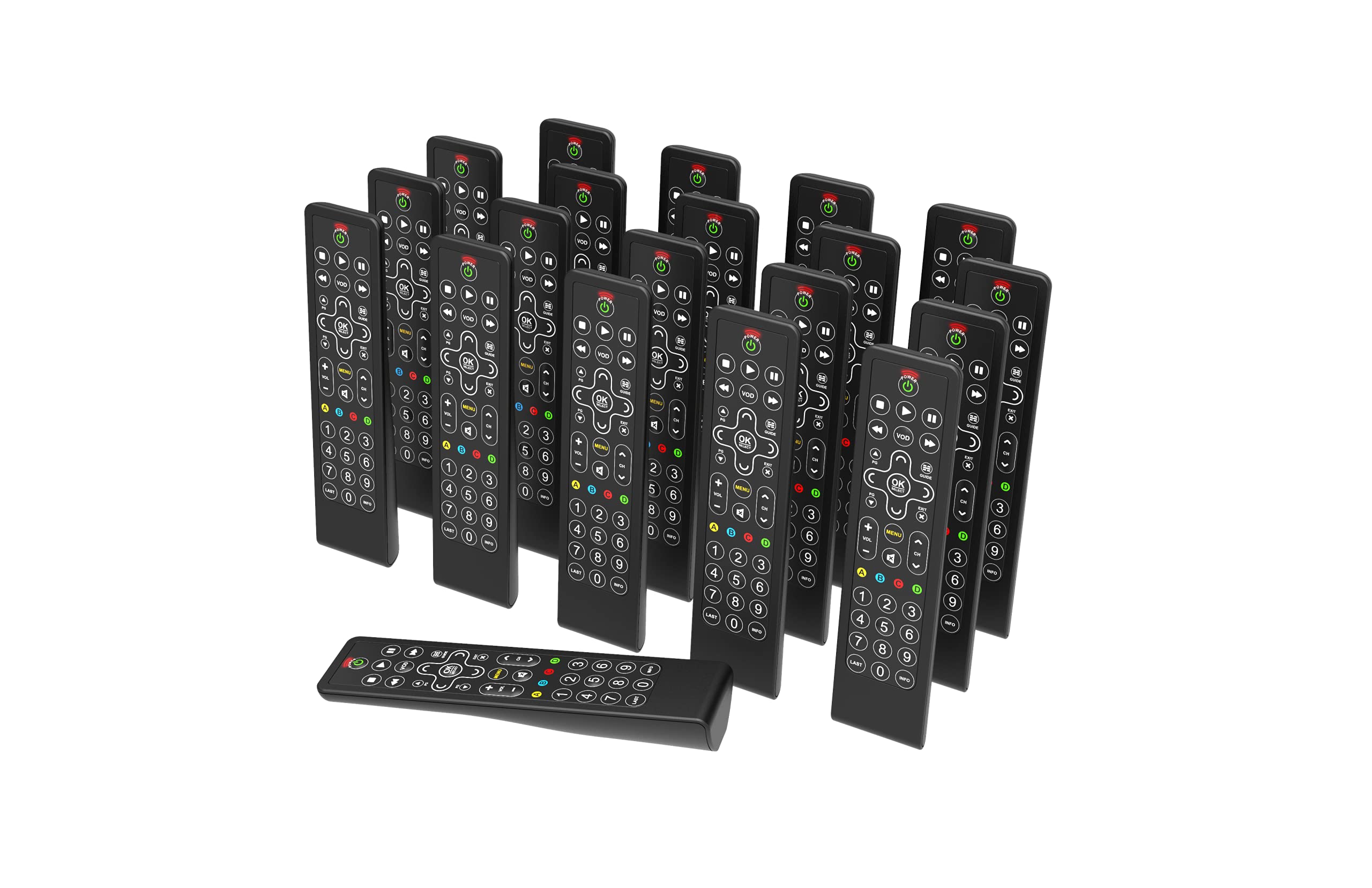 Photo 1 of **Only 1 remote**
One For All Slate Remote (New, in Retail Packaging, Packs of 20 Remote Controls), Black, Smal (R18200BB00)