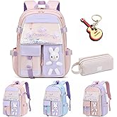 Cute Bunny Backpack, Kawaii Bunny Backpacks Girls,Back To School Large Capacity Waterproof Bookbag for Grades 1-6 Bags(Pink)