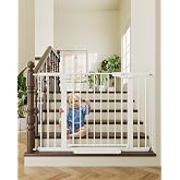 Cumbor 30-46" Baby Gate for Stairs, Auto Close Dog Gate for Doorways White | Toddler Safety Essentials for the House, Mom's Choice Awards Winner-Easy Install Pressure/Hardware Mounted Pet Gate for Dogs