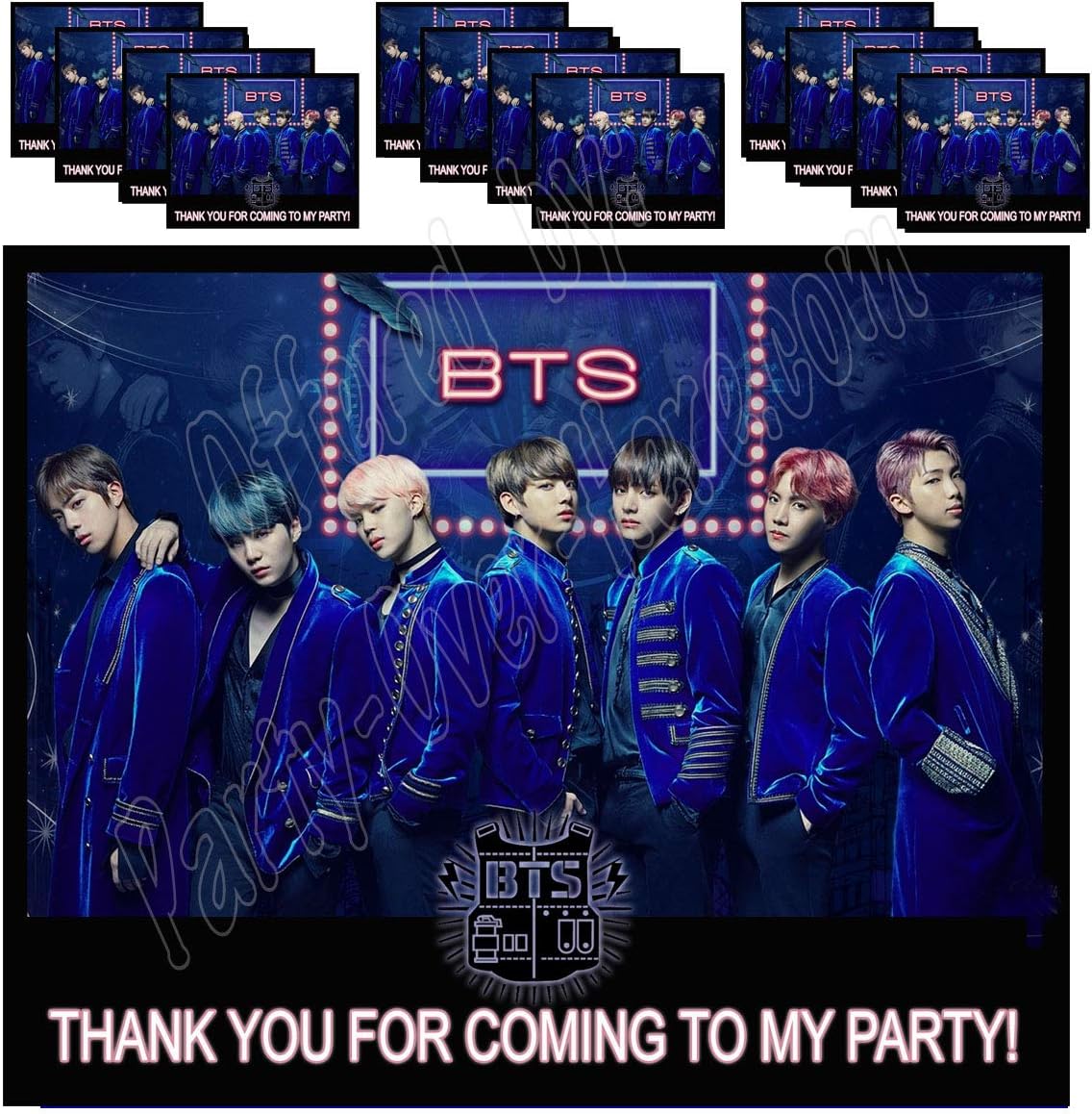 Purple Blue K Pop Stickers Bangtan Boys K-Pop Labels Party Favors Supplies Decorations Gift Bag Label Stickers ONLY 3.75" x 4.75" -12 South Korean Boy Band Jin Suga J-Hope RM Jimin V Jungkook